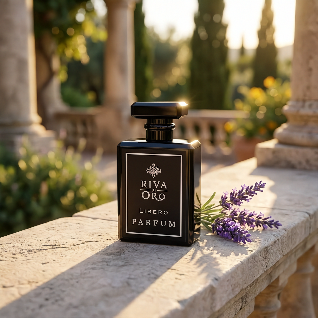 Libero 100ml perfume bottle detail shot by Riva di Oro