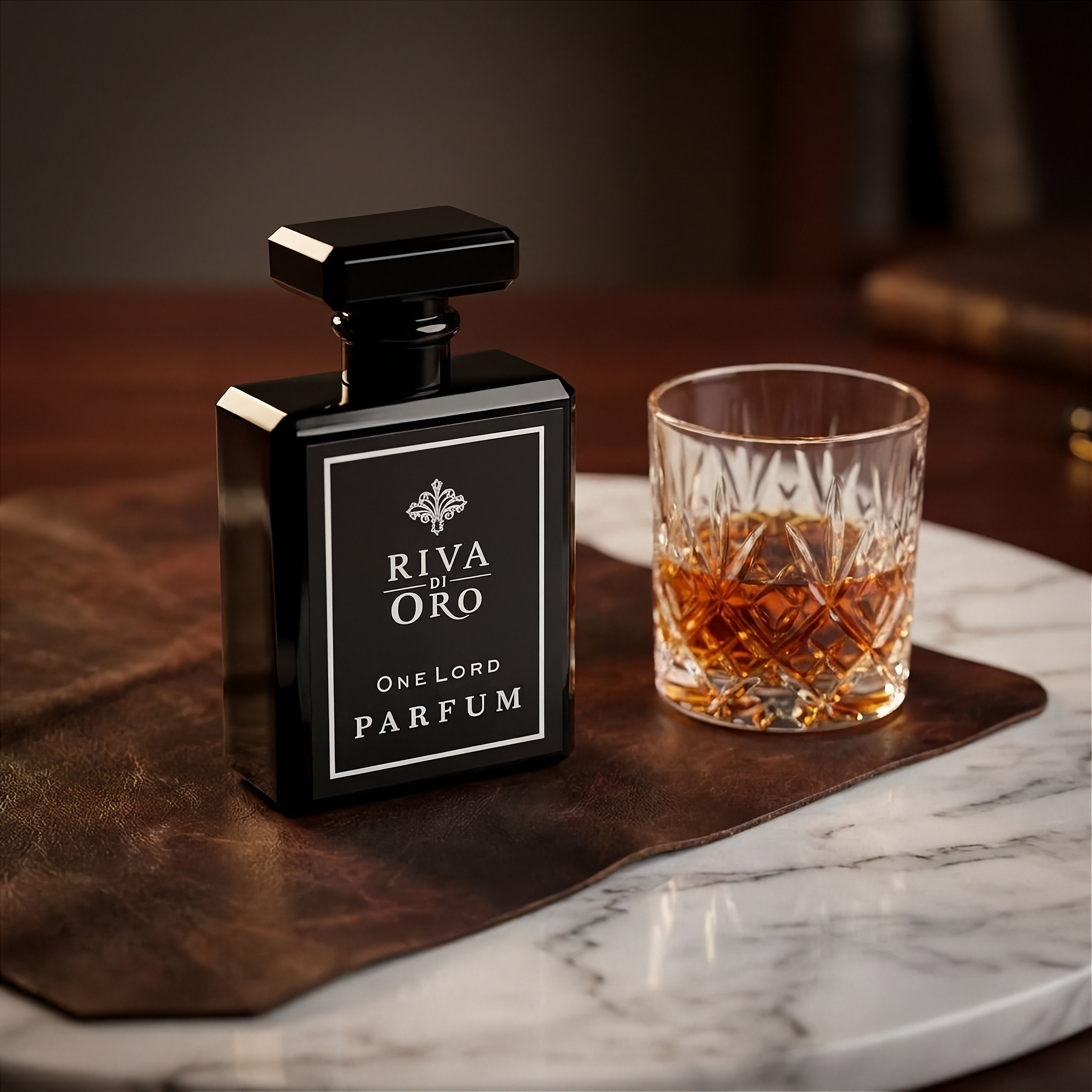 One Lord 100ml perfume bottle close-up by Riva di Oro